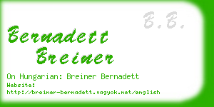 bernadett breiner business card